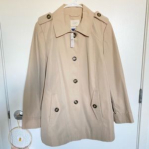 Loft Back Pleat Trench.  Size 12.